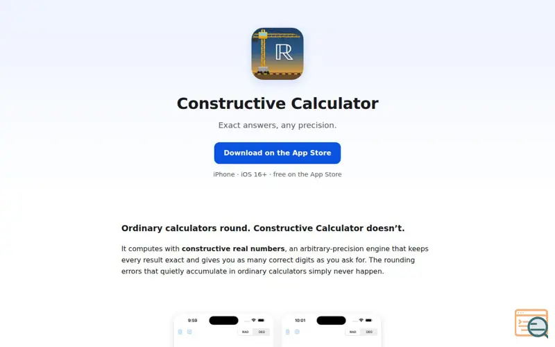 Screenshot of Constructive Calculator