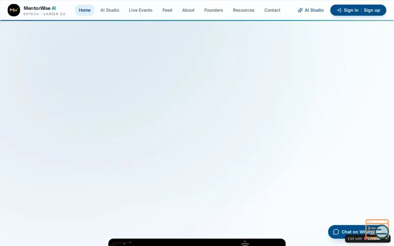 Screenshot of MentorWise AI - Free AI Career Arsenal