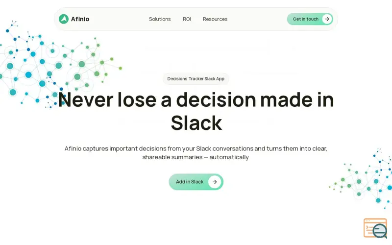 Screenshot of Slack Decisions Tracker