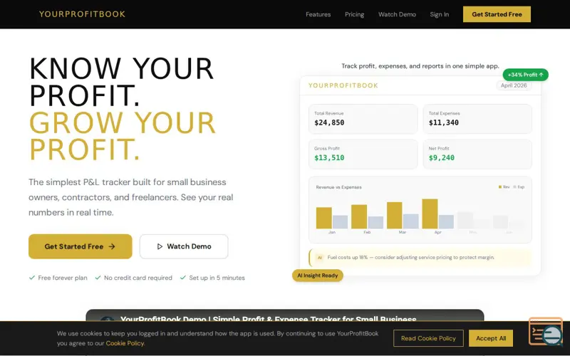Screenshot of YourProfitBook