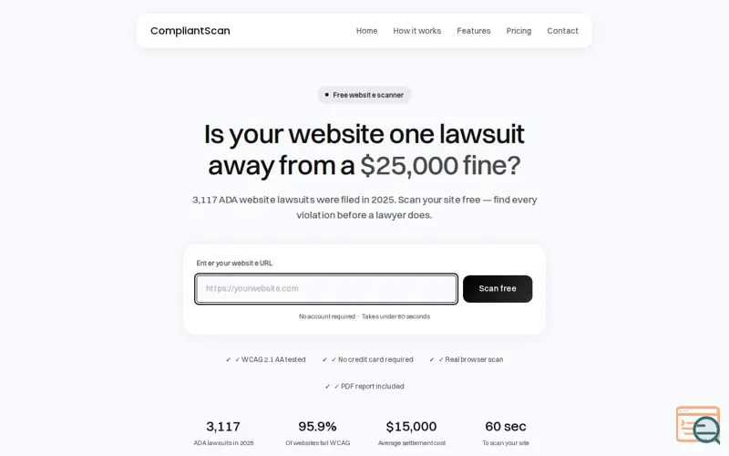Screenshot of CompliantScan