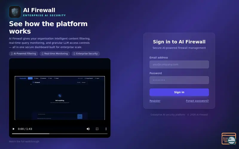 Screenshot of AI Firewall