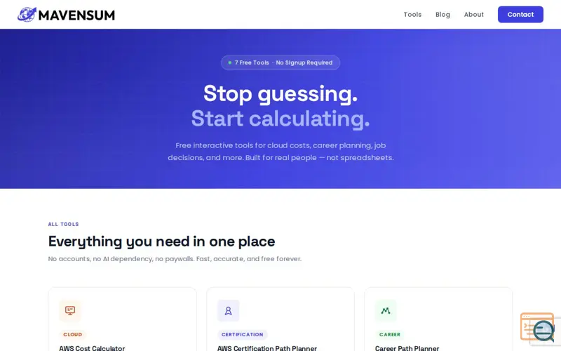 Screenshot of Mavensum