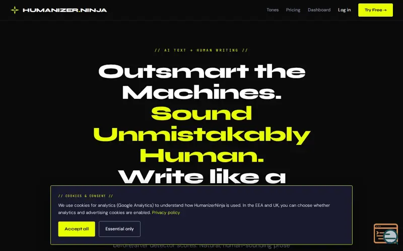 Screenshot of HumanizerNinja