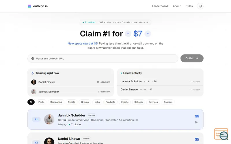 Screenshot of outbidd.in