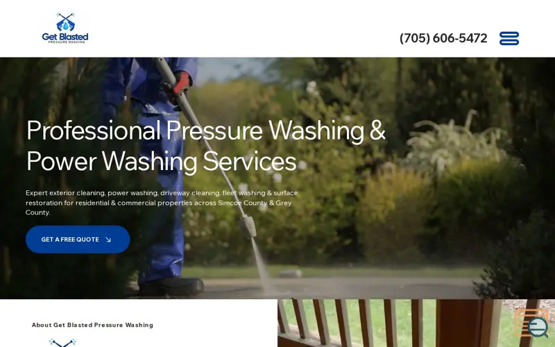 Screenshot of Get Blasted Pressure Washing