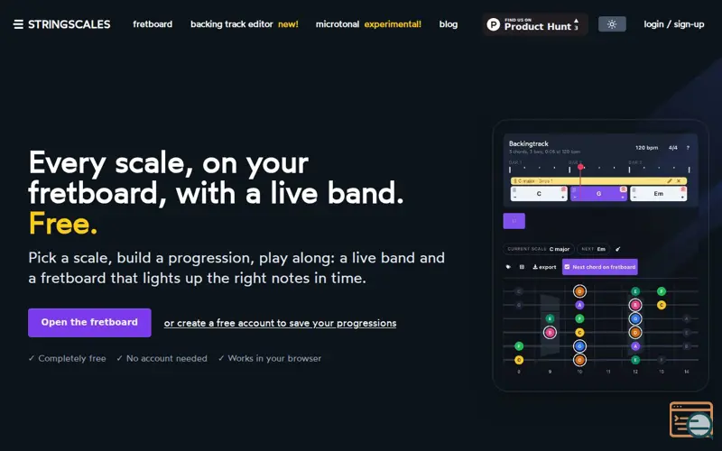 Screenshot of StringScales 