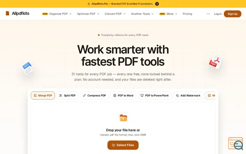 Screenshot of Allpdfkits
