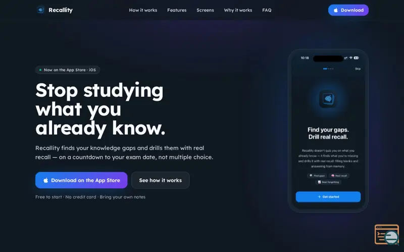 Screenshot of Recallity