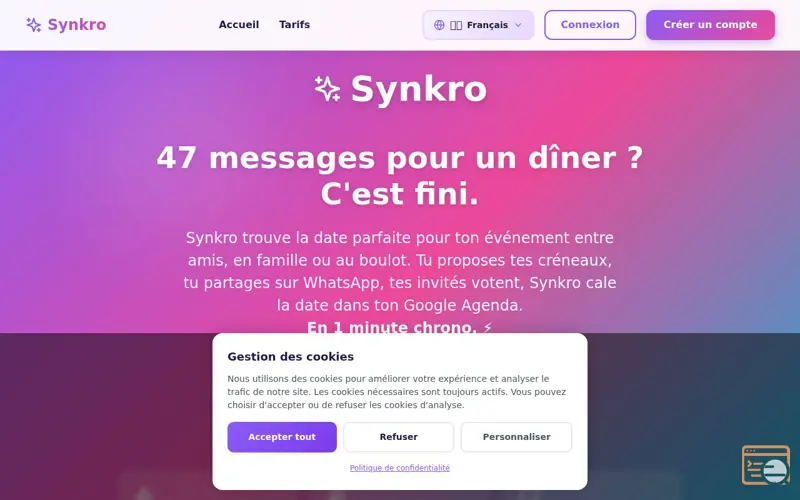 Screenshot of Synkro