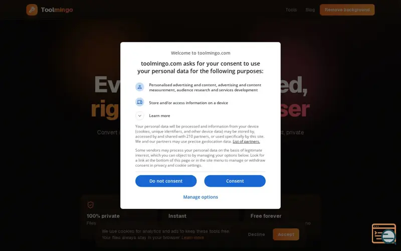 Screenshot of Toolmingo