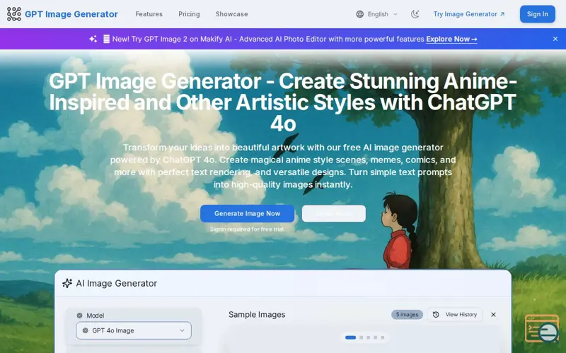 Screenshot of GPT Image Generator - AI Art Creator