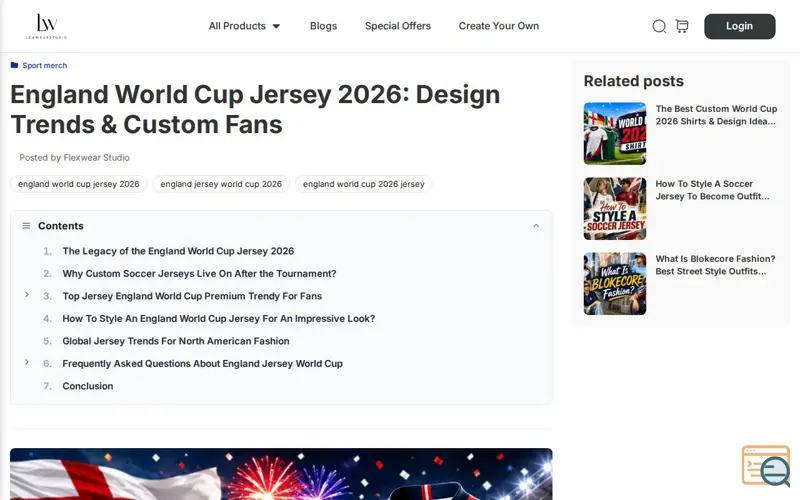 Screenshot of England National Team Jersey