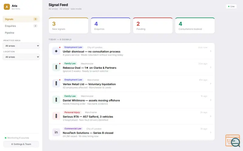 Screenshot of Aria