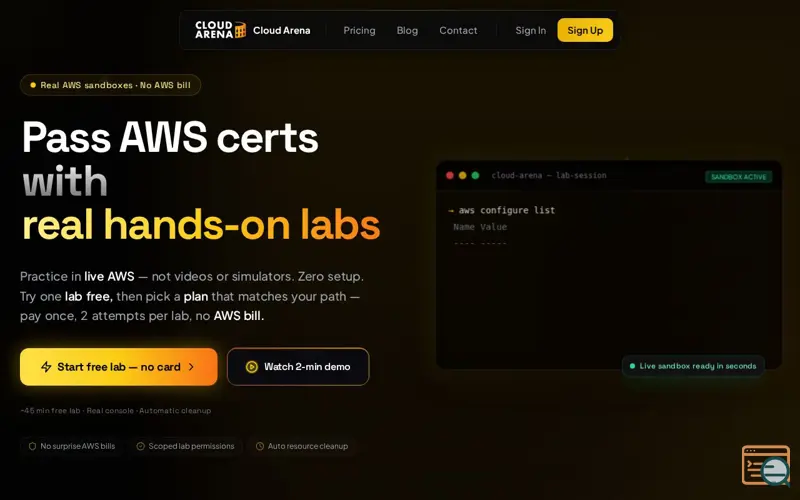 Screenshot of Cloud Arena, a launch using Inbenta