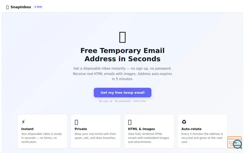 Screenshot of SnapInbox