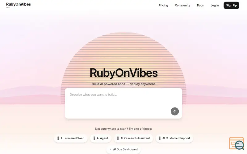 Screenshot of RubyOnVibes, a launch using Honeybadger