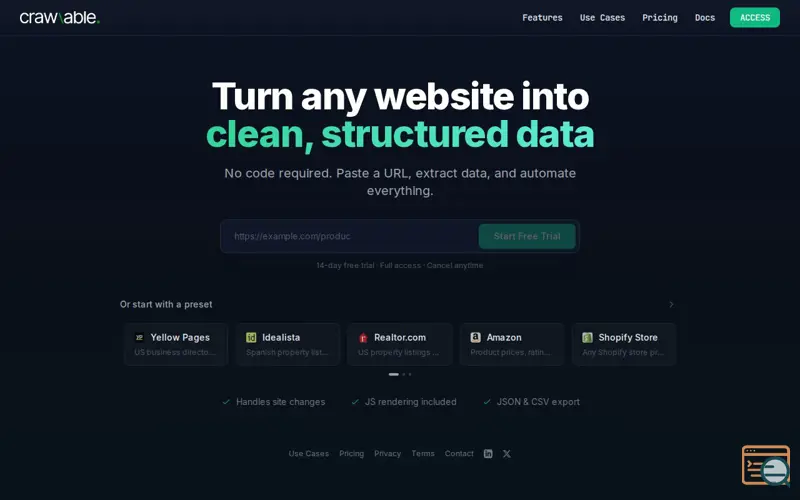 Screenshot of Crawlable
