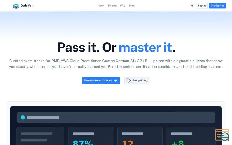 Screenshot of Quizify AI