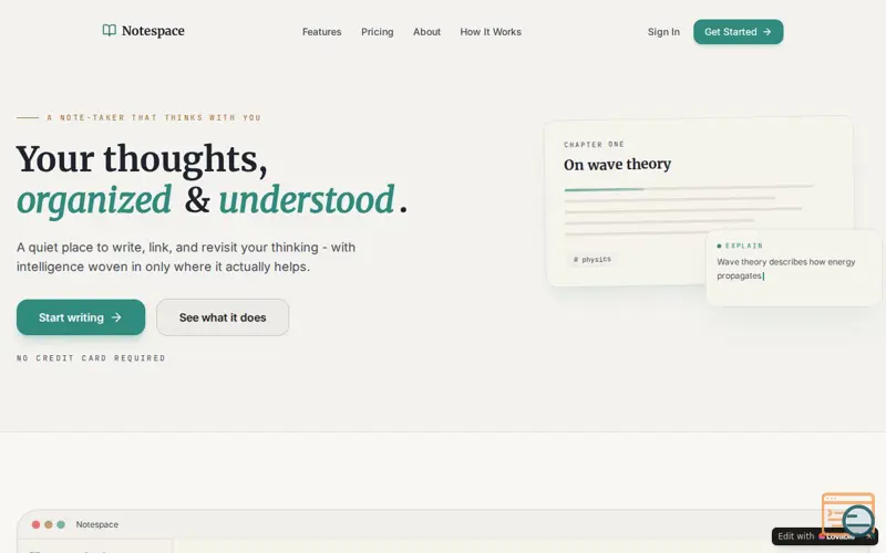 Screenshot of Notespace