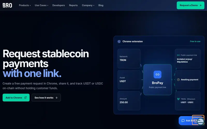 Screenshot of BroPay