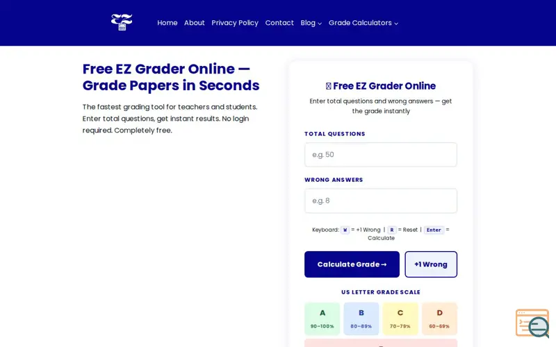 Screenshot of EZ Grader Online