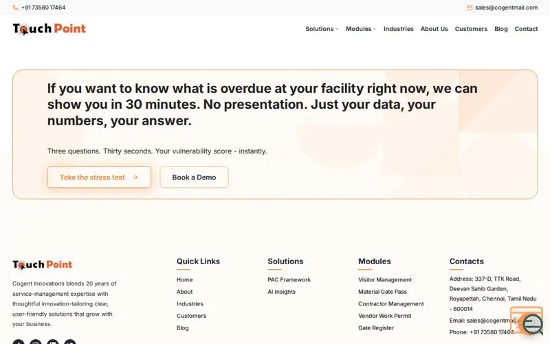 Screenshot of TouchPoint