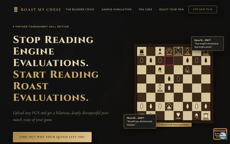 Screenshot of Roast My Chess Game