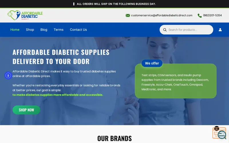 Screenshot of Reliable Test Strips at Affordable Price, a launch using Pantheon