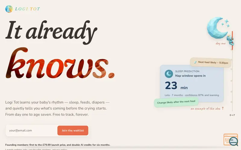 Screenshot of Logi Tot — Know your baby better