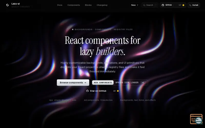 Screenshot of Lazy UI
