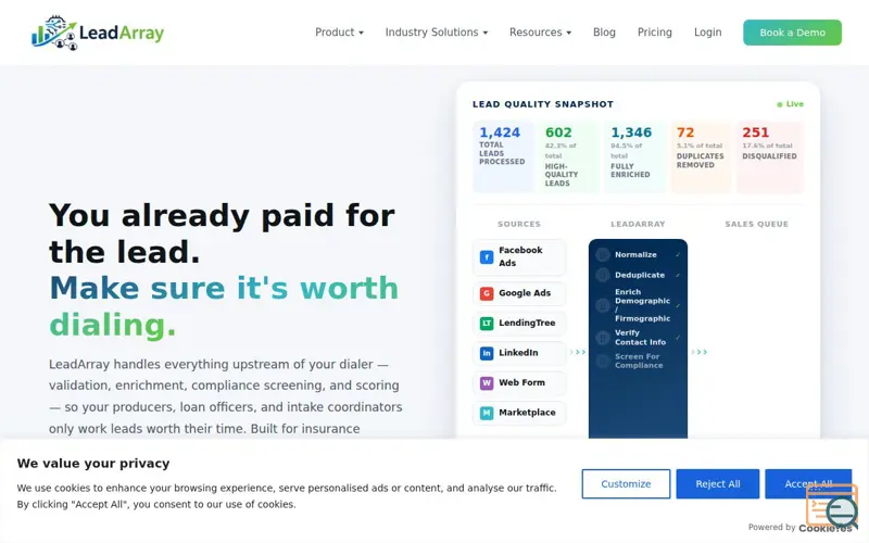Screenshot of LeadArray
