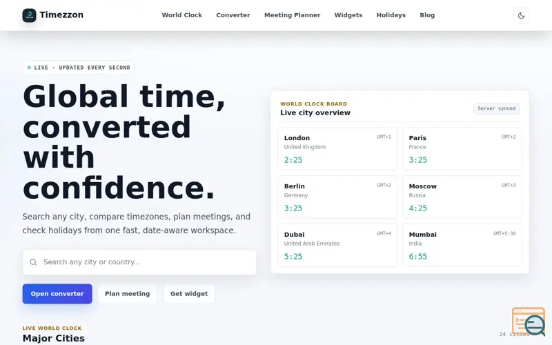Screenshot of Timezzon