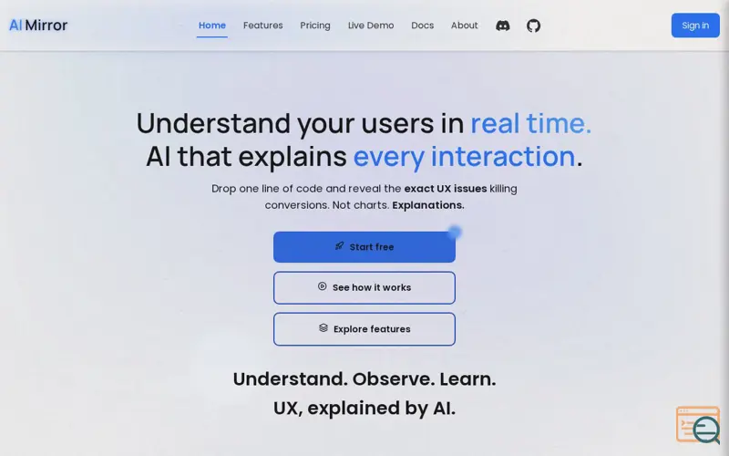 Screenshot of AI-Mirror