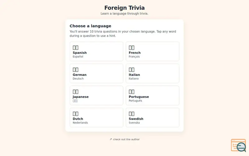 Screenshot of Trivia