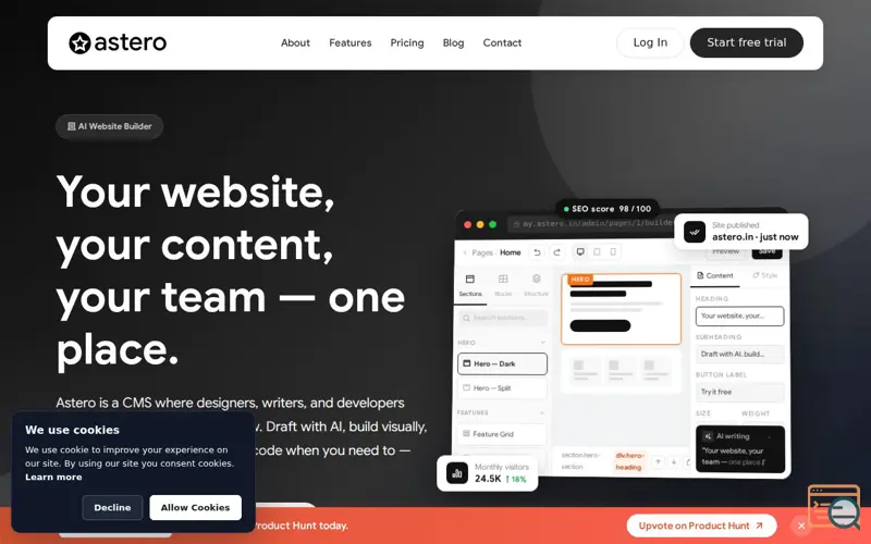 Screenshot of Astero - AI Website Builder V1