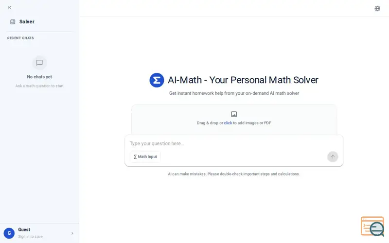 Screenshot of AI-Math Solver