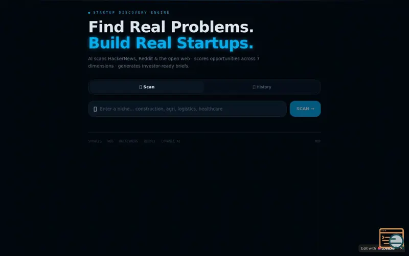 Screenshot of Startup Discovery 