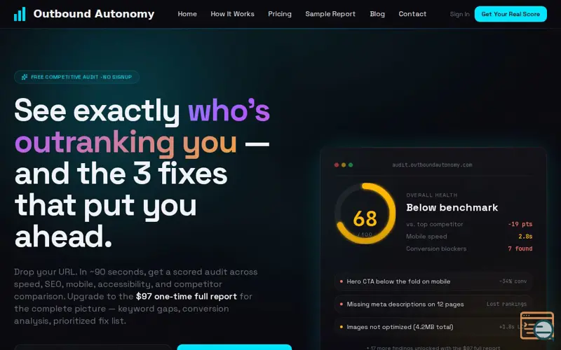 Screenshot of Outbound Autonomy