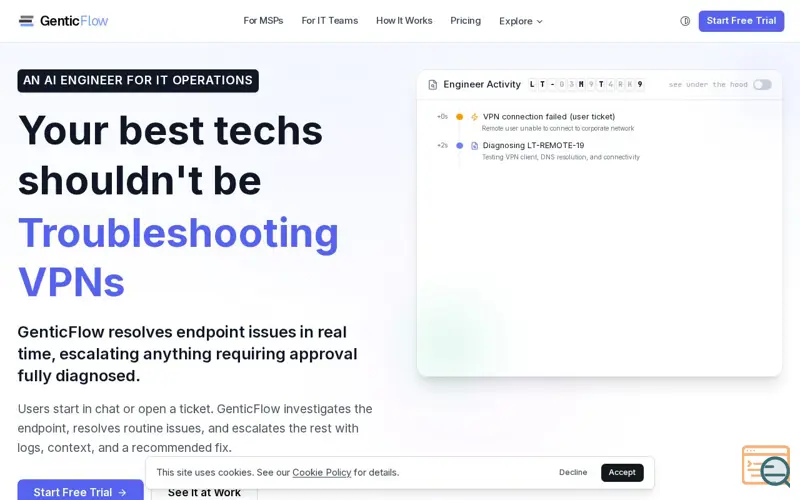 Screenshot of GenticFlow