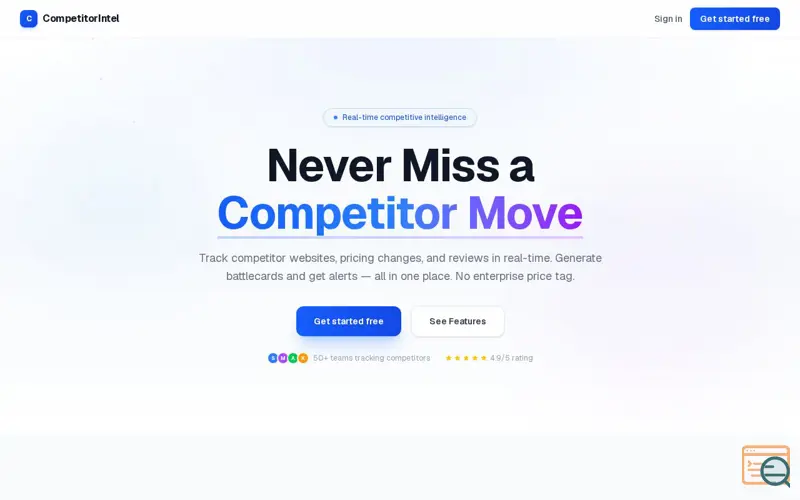 Screenshot of CompetitorIntel