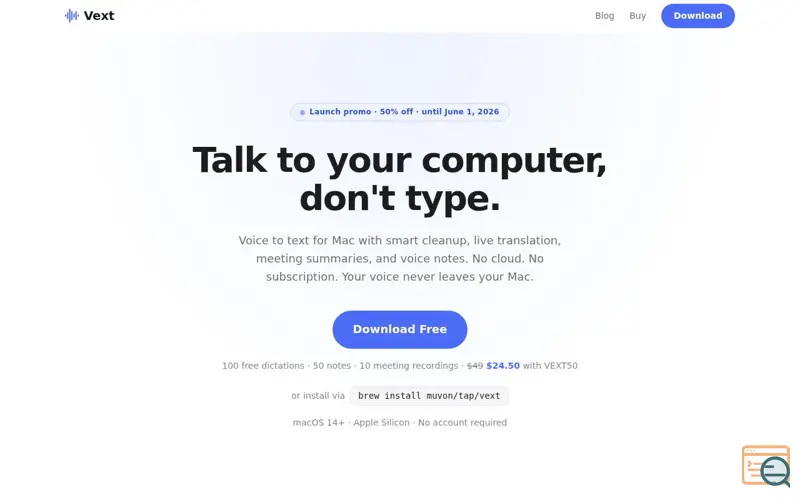 Screenshot of Vext