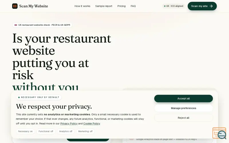 Screenshot of Scan My Website