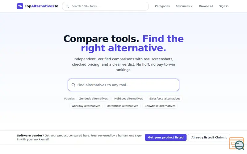 Screenshot of TopAlternativesTo