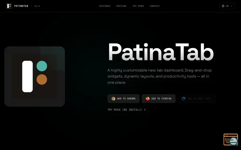 Screenshot of PatinaTab