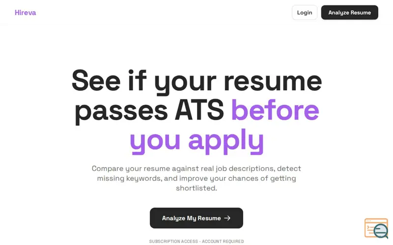 Screenshot of Hireva