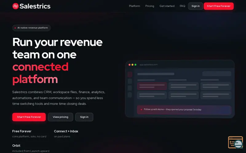 Screenshot of Salestrics Resolve Beta