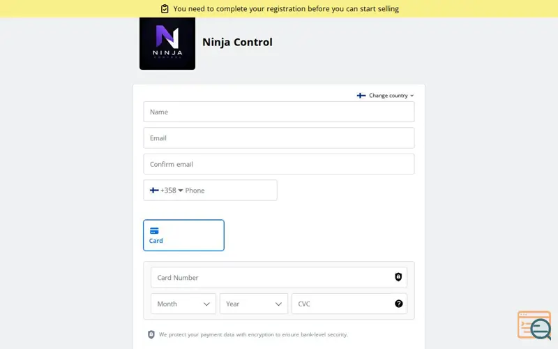 Screenshot of Ninja Control, a launch using Loader.io