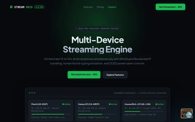 Screenshot of StreamGrid
