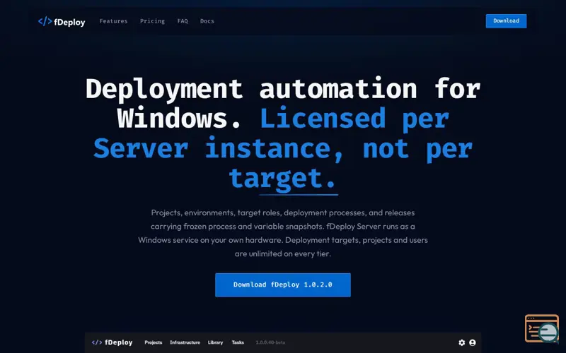 Screenshot of Fdeploy